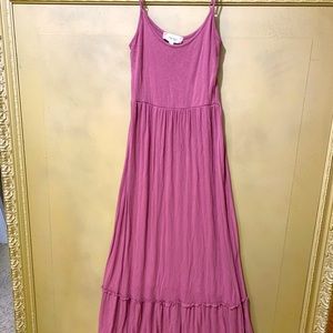 Pink Rose, spaghetti strapped maxi dress